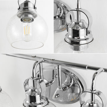 Shirley Metal/ Bubbled Glass Vanity Light